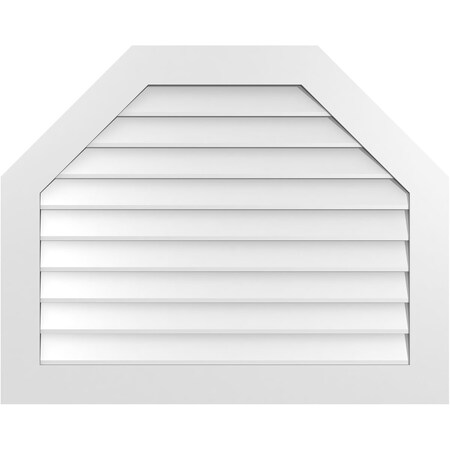 Ekena Millwork Octagonal Top Surface Mount PVC Gable Vent w/ 3-1/2"W x 1"P Standard Frame, 40"W x 32"H GVPOT40X3201SN